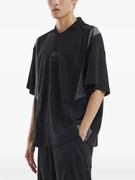 Tricou Off Duty cu decolteu în V negru
