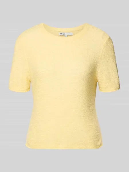 Sweter z dzianiny o kroju regular fit z krótkimi rękawami Model SUNNY' Only żółty