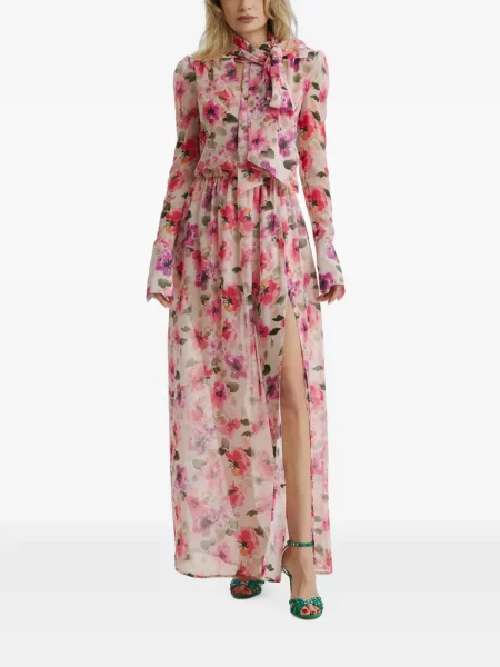 Rochie Cuanna cu funde cu model floral