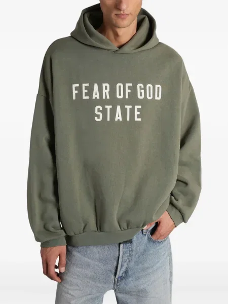 Hanorac cu glugă Fear Of God Essentials verde