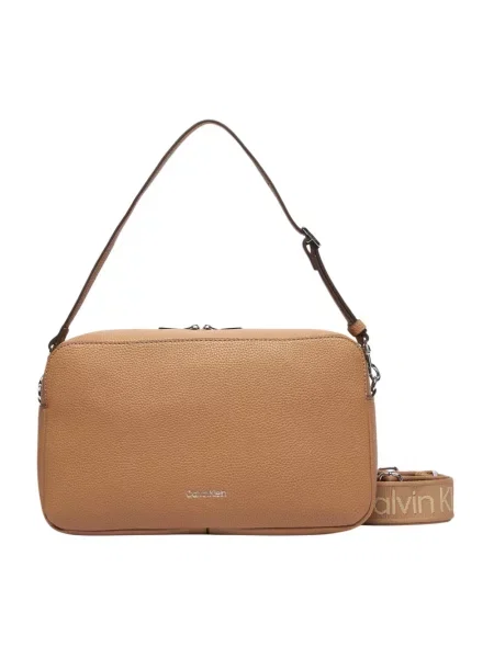 Calvin Klein Torebka Webbing 2X Strap Lg Camera Bag beżowy