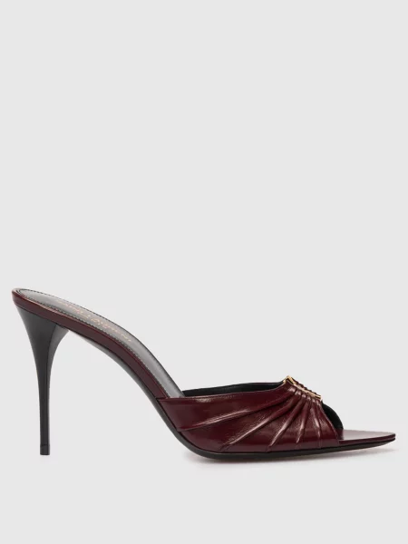 Шкіряні мюлі BABYLONE Saint Laurent бордові