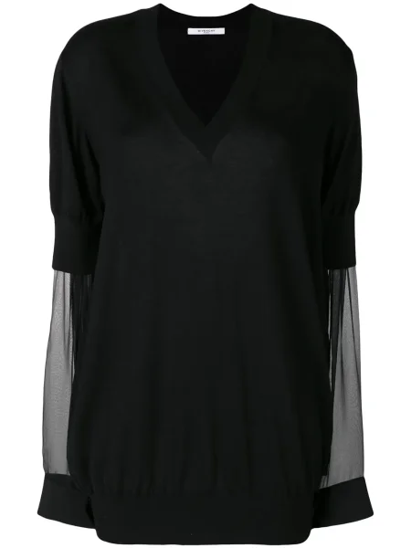 Top Givenchy cu decolteu în V negru