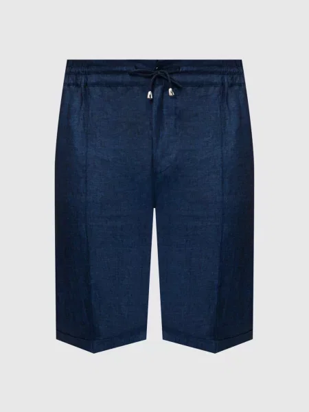 Шорти з льону з відворотами Doriani Cashmere сині