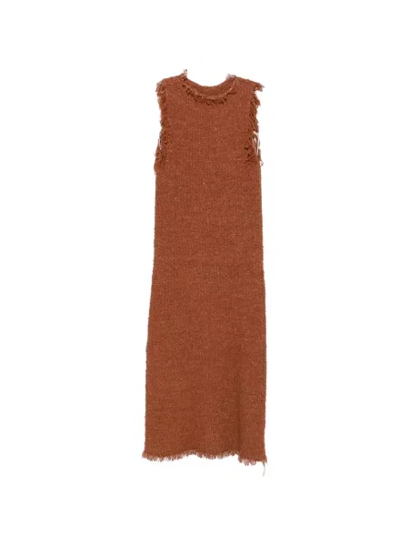 Rochie midi Liviana Conti fără mâneci maro