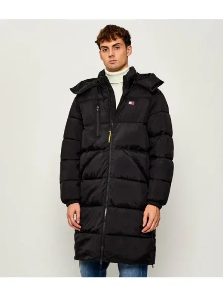 Tommy Jeans Hosszú kabát VAIL MAXI fekete
