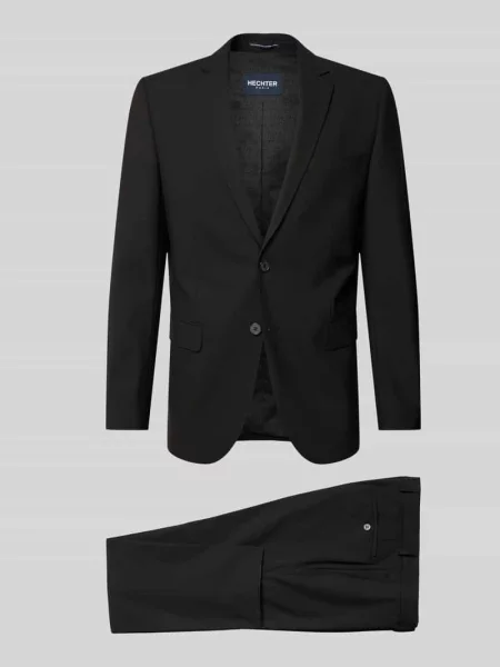 Garnitur z kołnierzem z połami i kantami Hechter Paris czarny