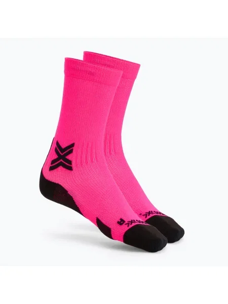 Ponožky X-Sock Run Discover Crew fluo pink/black ružová