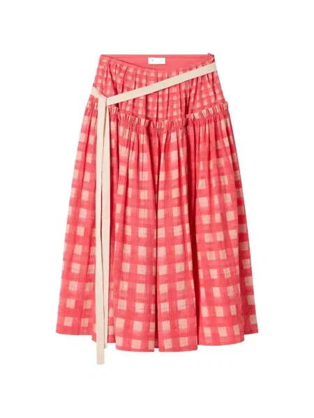 Fustă midi Lee Mathews până la genunchi roșu