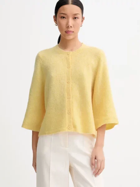 MUNTHE cardigan pentru femei cu amestec de lână NABILLA galben