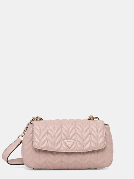 Guess torebka bagietka z imitacji skóry CHERYL różowa
