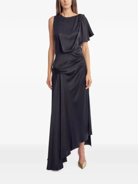 Rochie maxi Irina Schrotter asimetrică drapată negru