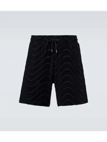 Froté kraťasy Frescobol Carioca s výšivkou černé