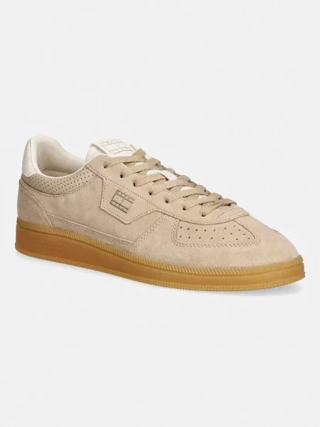 Tommy Jeans THE GREENWHCH EDGE SUEDE sneakers pentru bărbați din piele întoarsă bej