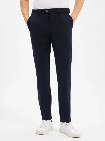 Finshley & Harding Spodnie Dylan Slim Fit Mężczyźni jednolity niebieski