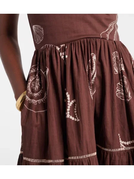Rochie maxi Poupette St Barth cu imagine maro
