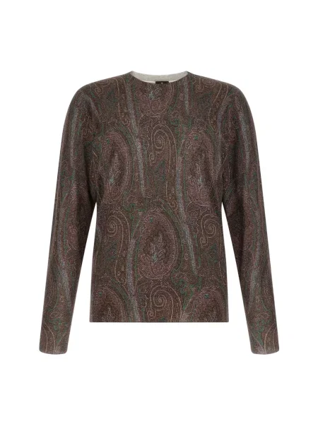 Sweter Etro z kaszmiru z wzorem paisley czerwony