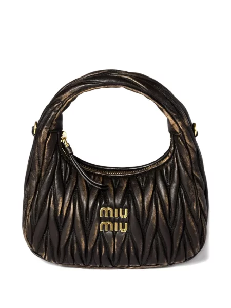 Geanta de piele Miu Miu din piele maro