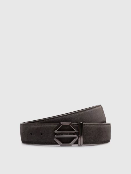 Замшевый ремень Stefano Ricci с ремешками хаки