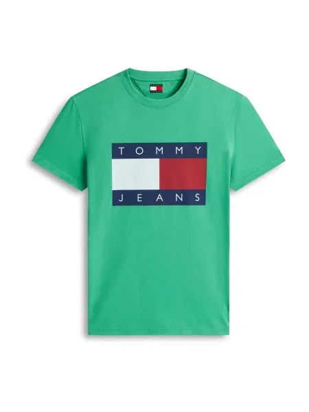 Tommy Jeans Tricou albastru / verde / roșu alb