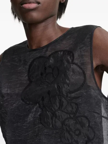 Top Cecilie Bahnsen cu model floral alb