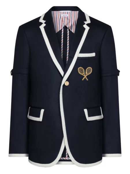 Sacou Thom Browne cu broderie albastru