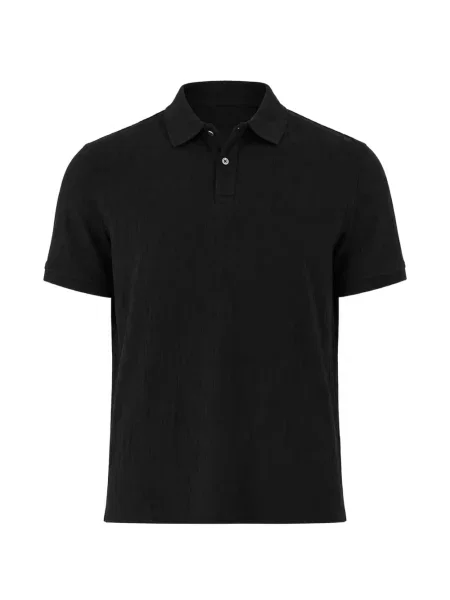 Scurt tricou polo Guess cu autograf negru