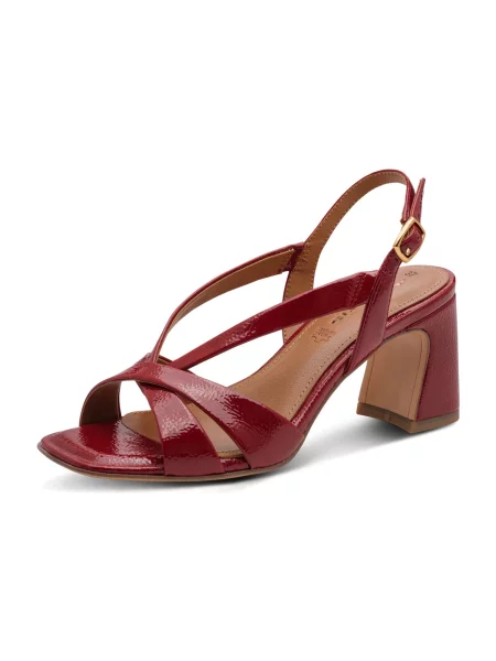 Tamaris Sandali s paščki temno rdeča