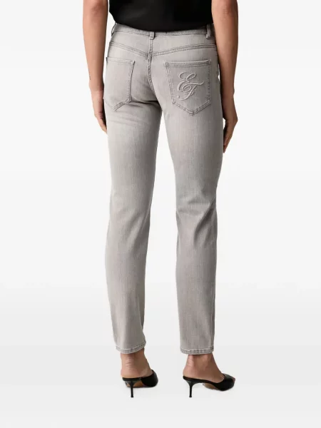 Jeansy Elisabetta Franchi z logo szare