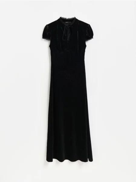 Reserved Sukienka maxi we wzory czarny