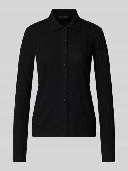 Bluzka z długim rękawem o kroju slim fit z mieszanki model Sitami' Opus czarna