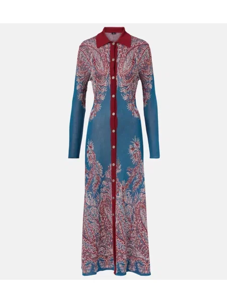 Sukienka koszulowa Etro z dżerseju z wzorem paisley