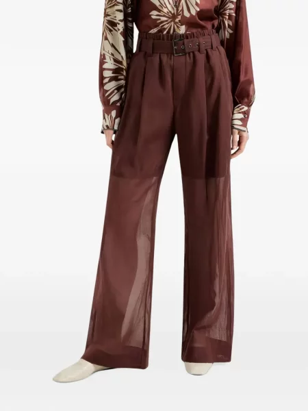 Cu centură pantaloni Brunello Cucinelli maro