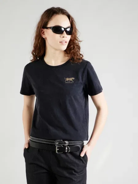 GARCIA Tricou bej / negru / murdar alb