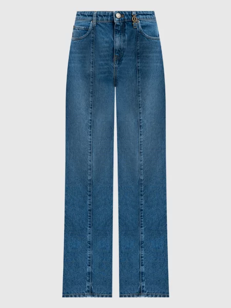 Джинси кльош Twinset з потертостями сині