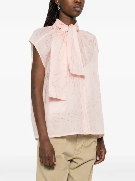 Блуза с флорален принт Plan C на цветя розово