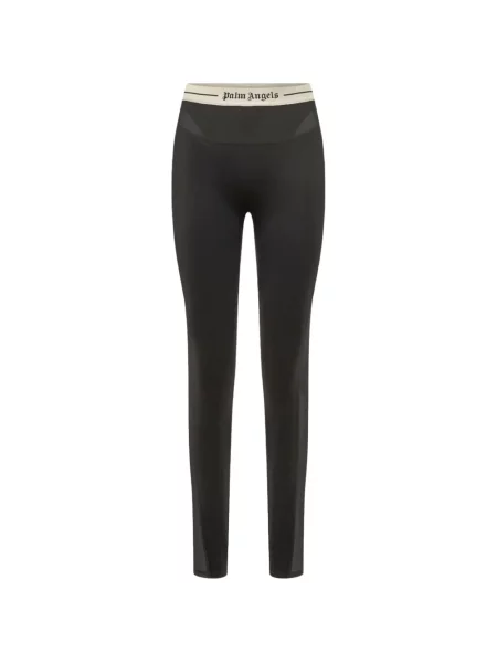 Leggings Palm Angels plasă cu autograf negru