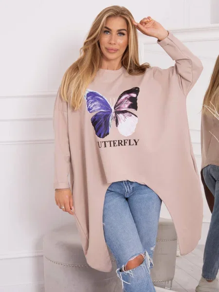 Bluză Kesi cu imagine bej