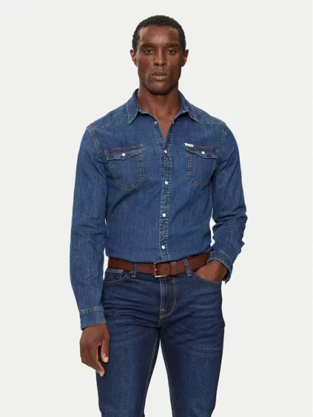 Guess Koszula jeansowa Granatowy