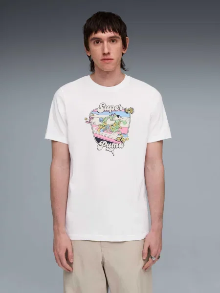 Футболка PUMA Graphic Tee комбінований верх білий