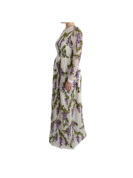Haftowana sukienka maxi Dolce And Gabbana w kwiatki