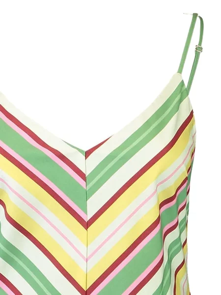 Rochie mini Aston Studio cu dungi cu volane de costum verde
