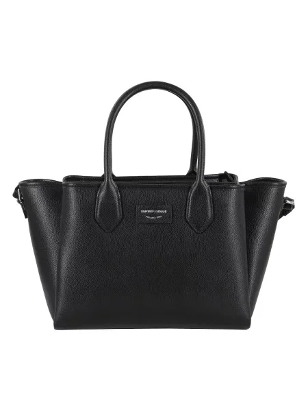 Shopperka Emporio Armani skórzana czarna