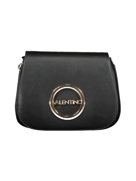 Lniana torebka crossbody Valentino By Mario Valentino z logo czarna