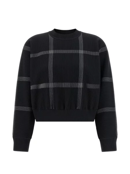 Pulover Pleats Please Issey Miyake în carouri negru