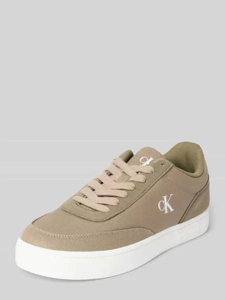 Sneakersy z detalami z logo model CLASSIC CUPSOLE' Calvin Klein Jeans brązowe