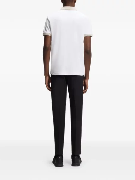 Tricou polo Boss cu imagine alb