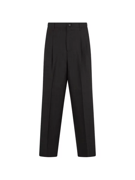 Pantaloni Ami Paris de lână cu dungi gri
