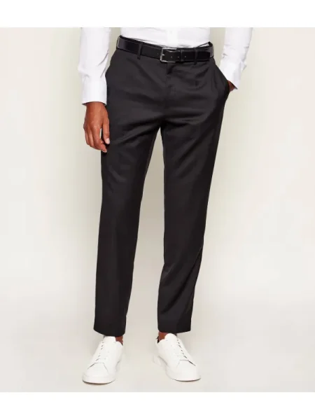 BOSS BLACK de lână pantaloni negru