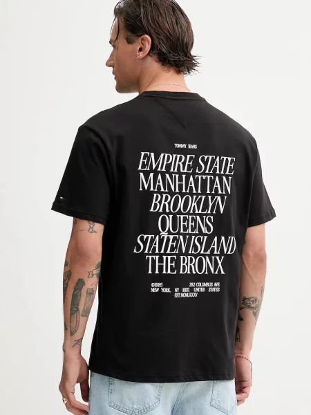 Tričko Tommy Jeans s potiskem černá
